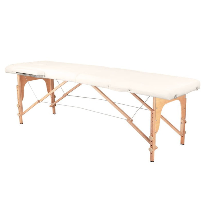 Mesa plegable de tatuaje de madera Komfort 2 segmentos ecru