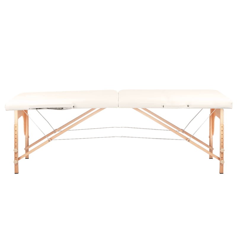 Mesa plegable de tatuaje de madera Komfort 2 segmentos ecru