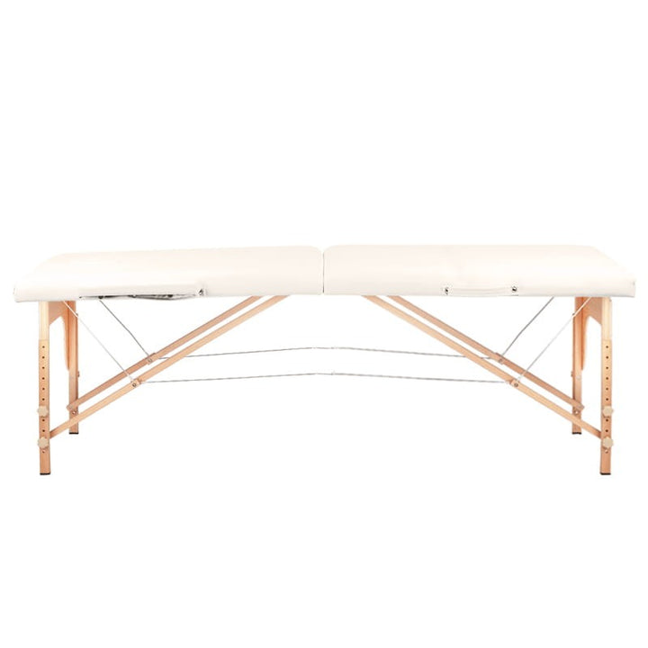 Mesa plegable de tatuaje de madera Komfort 2 segmentos ecru