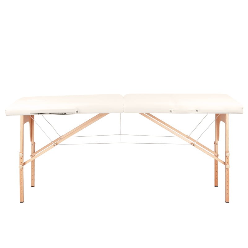 Mesa plegable de tatuaje de madera Komfort 2 segmentos ecru