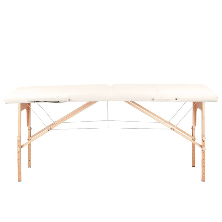 Mesa plegable de tatuaje de madera Komfort 2 segmentos ecru