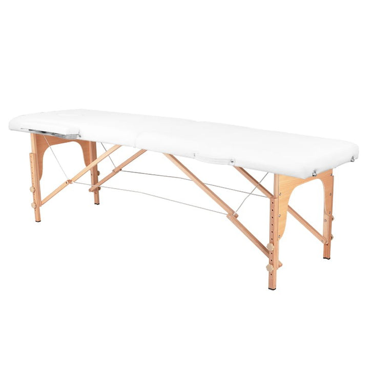 Folding tattoo table wooden Comfort 2 segment white