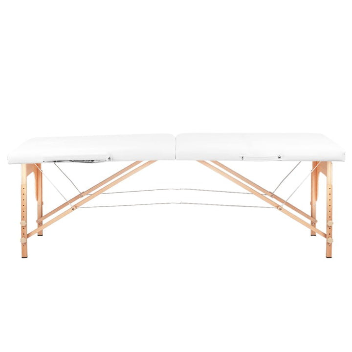 Folding tattoo table wooden Comfort 2 segment white