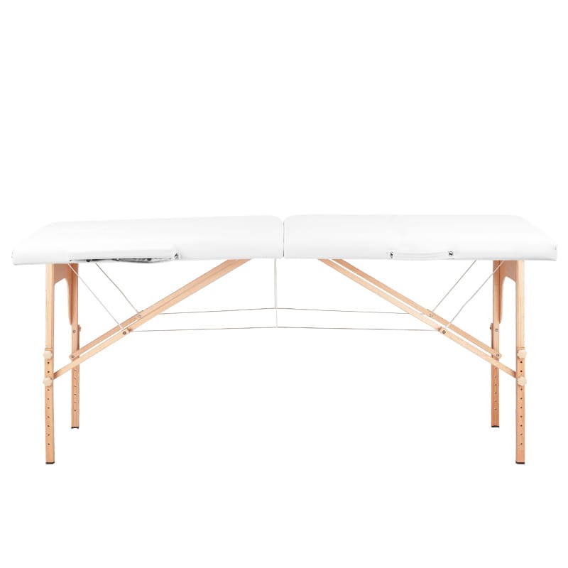 Folding tattoo table wooden Comfort 2 segment white