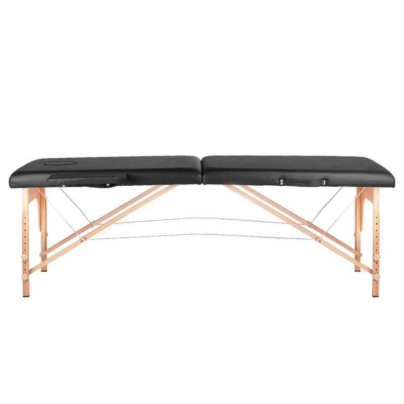 Mesa plegable de tatuaje de madera Komfort 2 segmentos negra