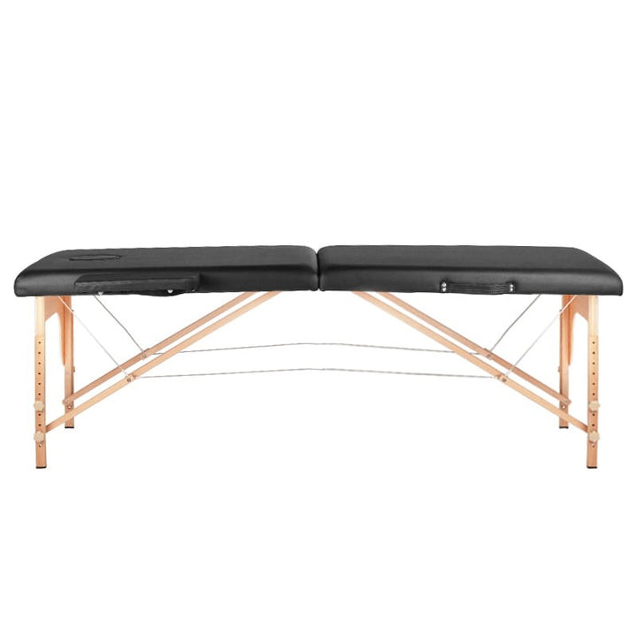 Mesa plegable de tatuaje de madera Komfort 2 segmentos negra