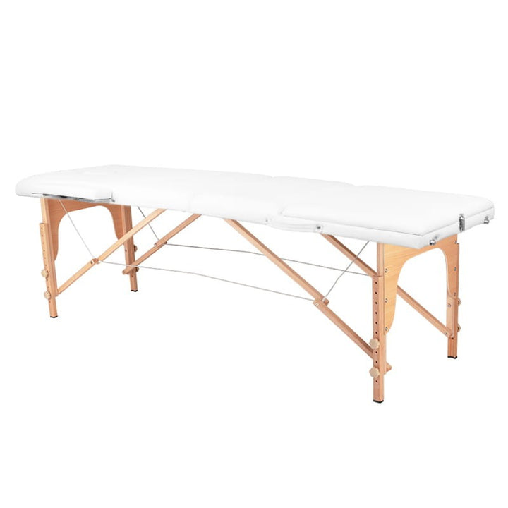 Table pliante en bois pour tatouage Komfort 3 segments blanche
