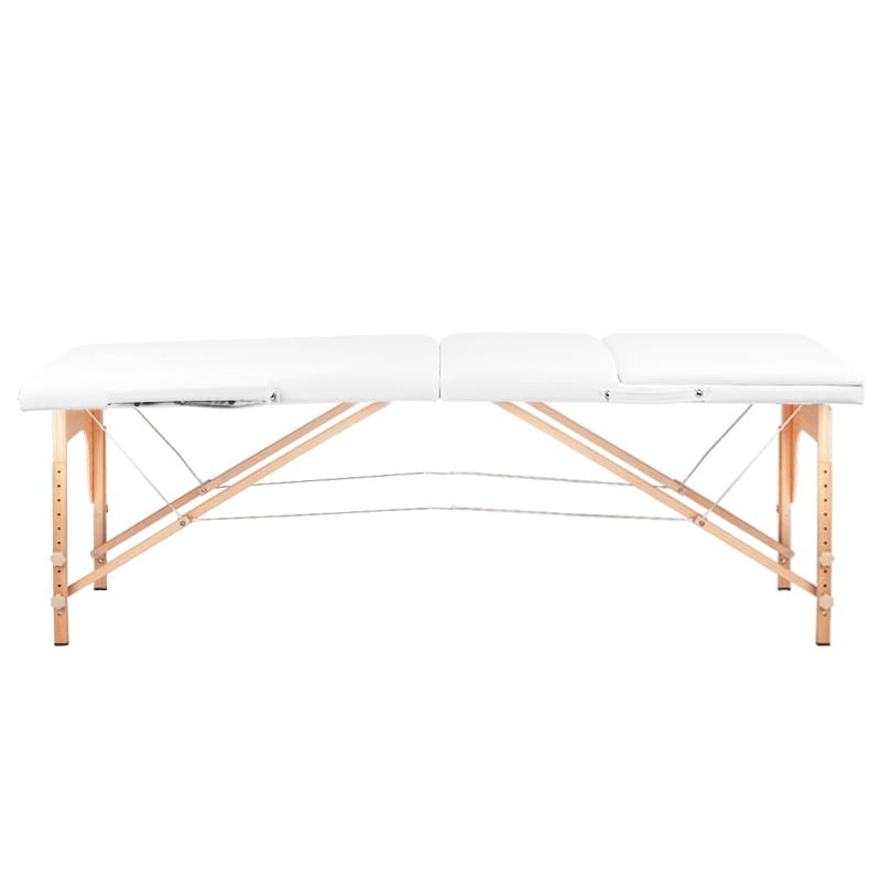 Table pliante en bois pour tatouage Komfort 3 segments blanche