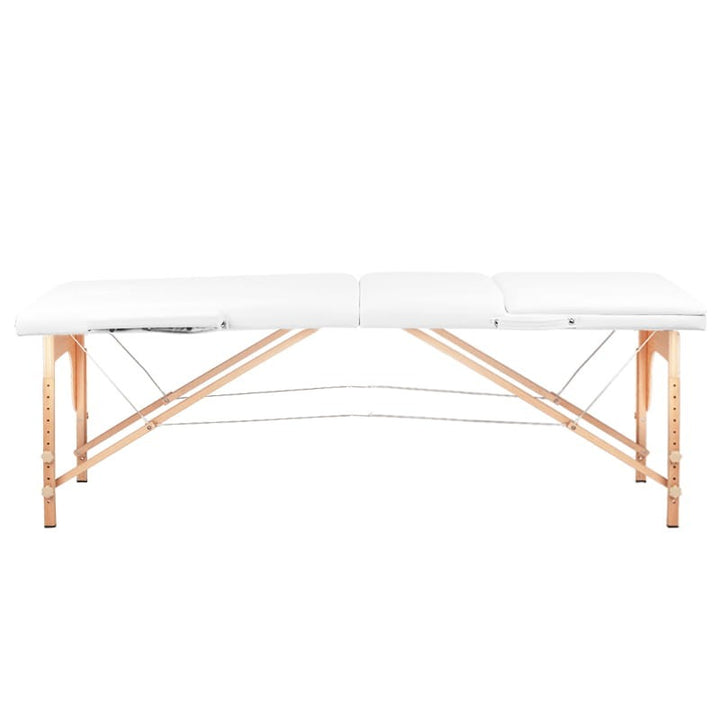 Table pliante en bois pour tatouage Komfort 3 segments blanche