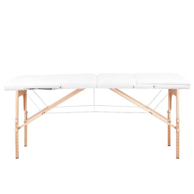 Table pliante en bois pour tatouage Komfort 3 segments blanche
