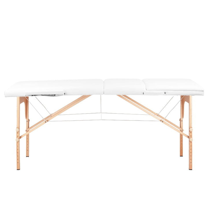 Table pliante en bois pour tatouage Komfort 3 segments blanche