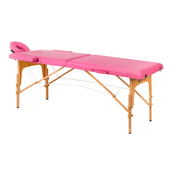 Wooden Folding Tattoo Table Comfort 2 Segments Pink