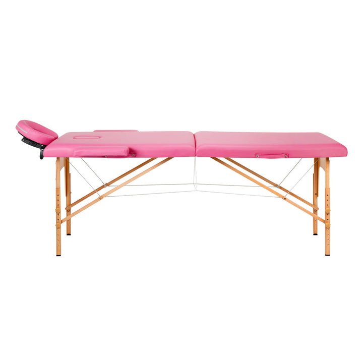 Wooden Folding Tattoo Table Comfort 2 Segments Pink