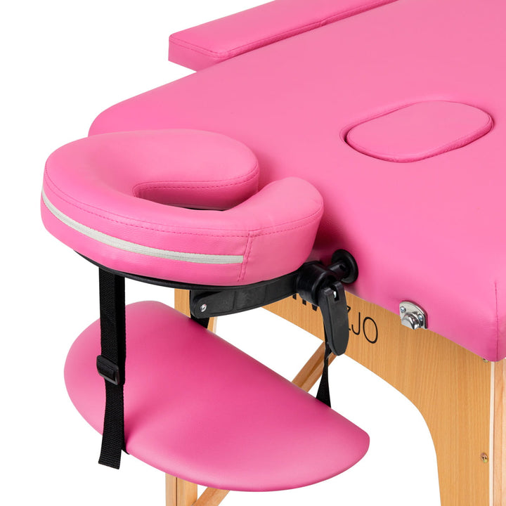 Wooden Folding Tattoo Table Comfort 2 Segments Pink