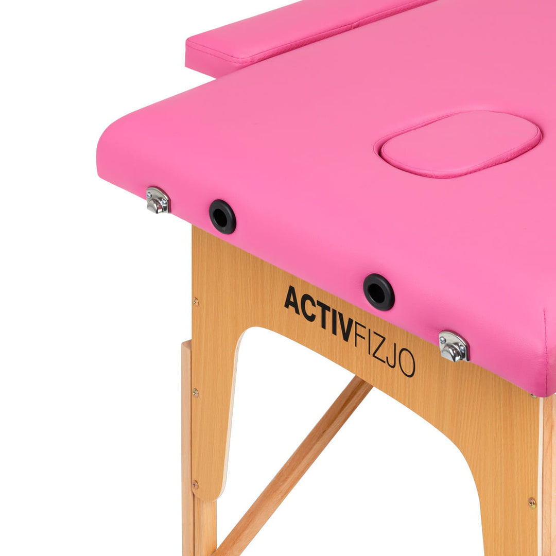Wooden Folding Tattoo Table Comfort 2 Segments Pink