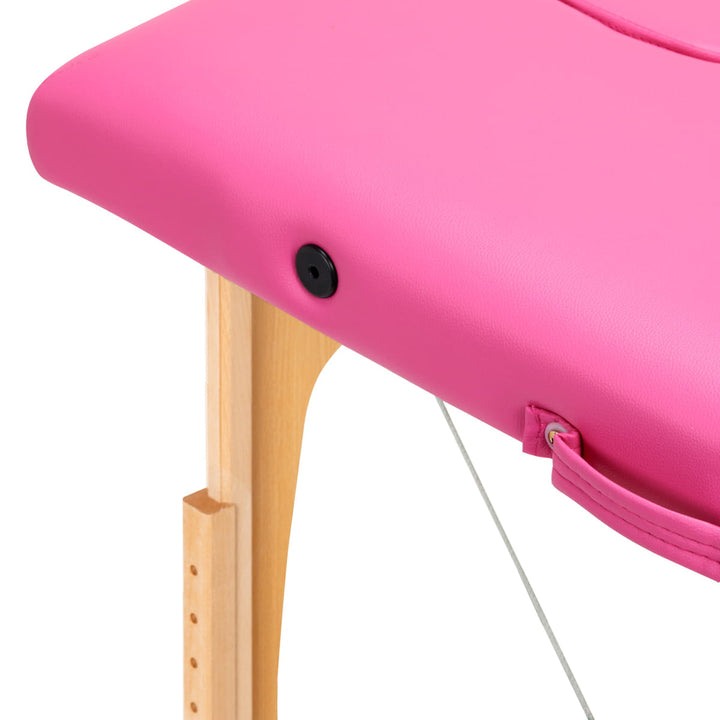 Wooden Folding Tattoo Table Comfort 2 Segments Pink