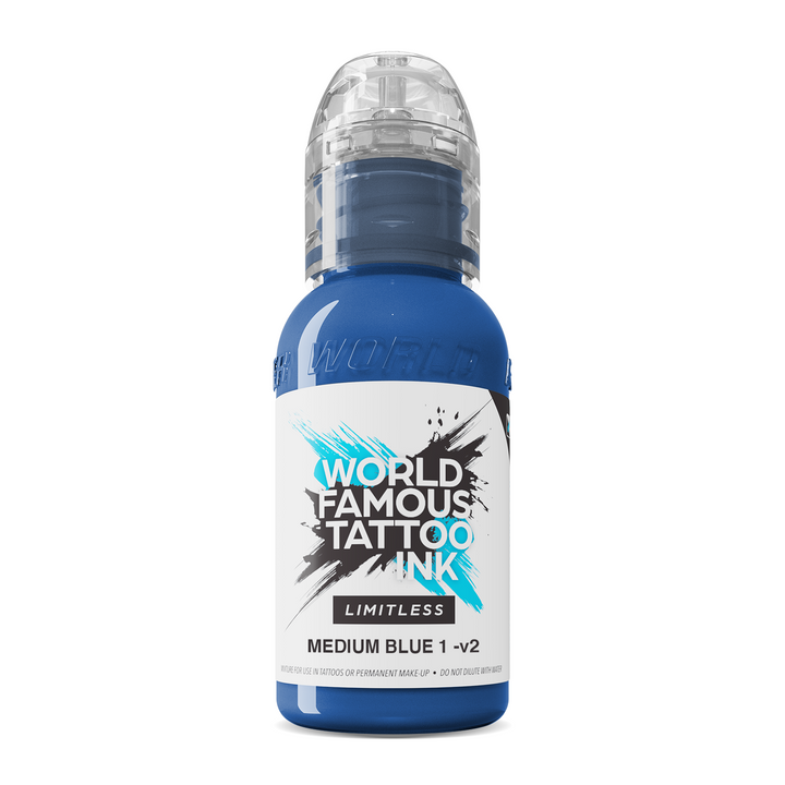 World Famous Limitless Medium Blue 1 v2 - Inchiostro per tatuaggi 30ml
