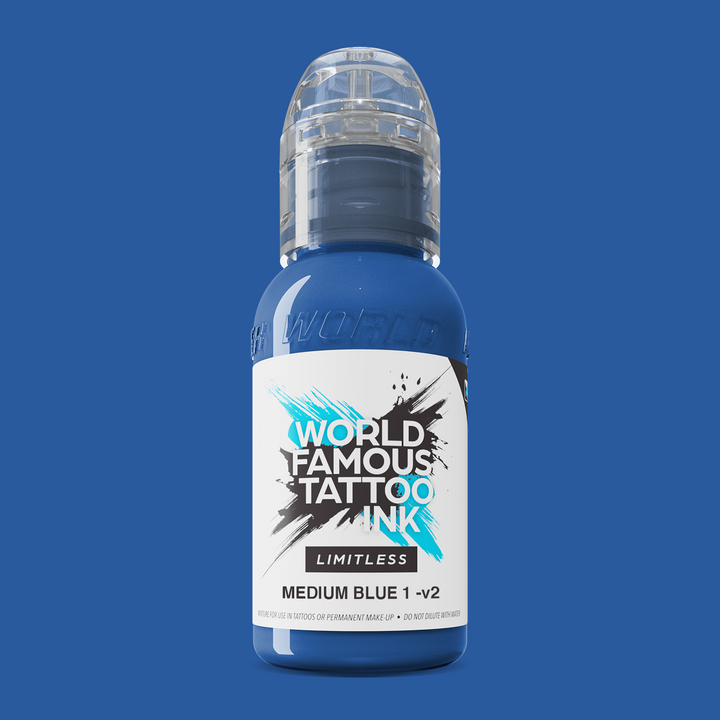 World Famous Limitless Medium Blue 1 v2 - Inchiostro per tatuaggi 30ml