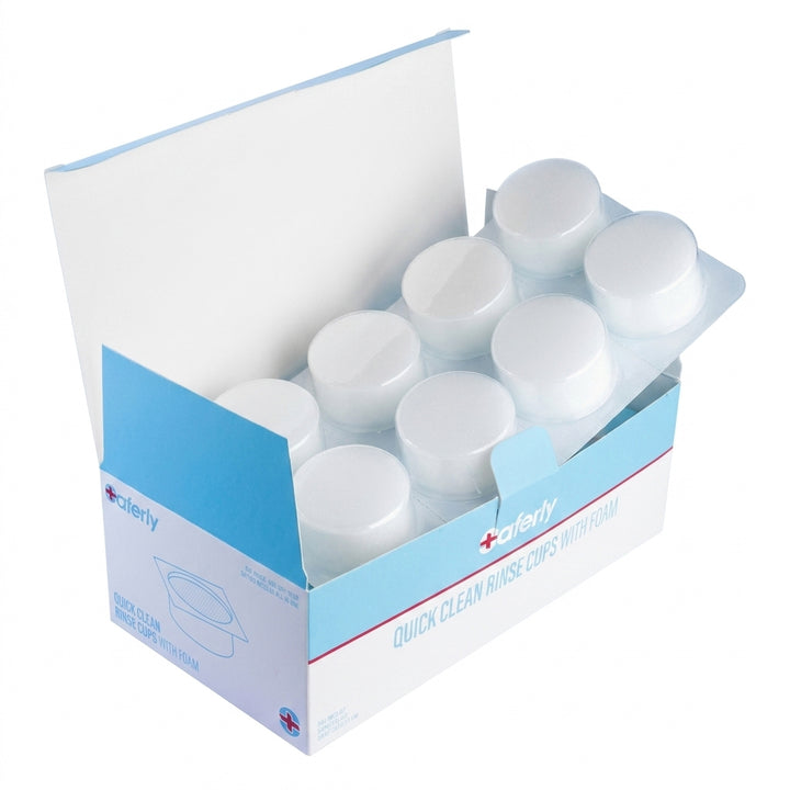 Saferly - Bicchierini per risciacquo con spugna, 24 pz.